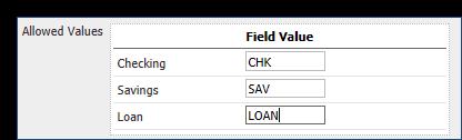 The choices for the fields which are optional are the same as those presented for required fields, but with the addition of the following option: Not Specified This selection means that the settings