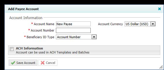Next enter the payee s Payee ID and Payee Type. The payee type is important because every batch type has specific payee types that can be included.