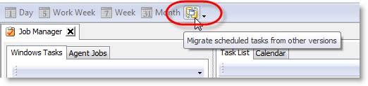 If you do not migrate your scheduling tasks during initial launch, you can migrate them at any time through the Job Manager.