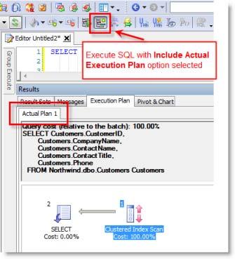 With an Oracle or SQL Server connection, if you select the Include Actual Execution Plan option when executing SQL, in the Execution Plan window the tab now reads "Actual Plan" to indicate the actual