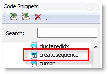 The SQL Server 2012 SQL statement CREATE SEQUENCE is now included in the Code Snippets.