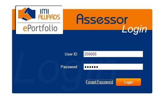 A step-by-step guide to eportfolio for assessors. Sign in to eportfolio using your unique user ID & password. The link to eportfolio is: http://eportfolio.imiawards.org.