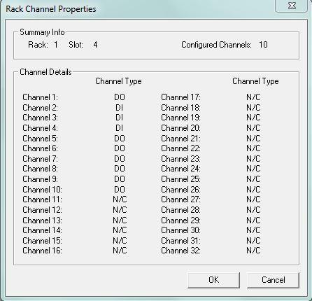 QTS-CLX-APACS Page 17 Double click on each module and confirm that the channel types for that module are all present and correct.