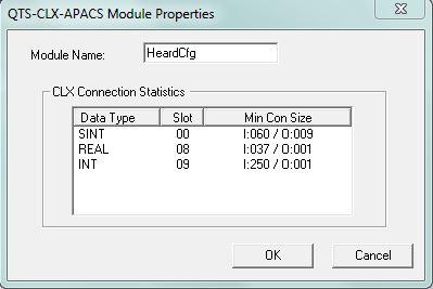 QTS-CLX-APACS Page 33 Enter the Module Name. It can be up to 15 characters long.
