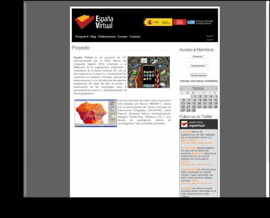 5 Some examples on R+D+I projects execution PPP ESPAÑA VIRTUAL (Virtual Spain) Technical research CENIT Program (25 M ) Funded by CDTI (45%) To establish foundations of a future set of multimedia and
