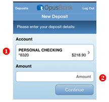 Enter Deposit Details Confirm the correct deposit account appears under the Account field.