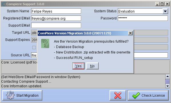 6) When the Server Install has completed click on Start Migrate Database.