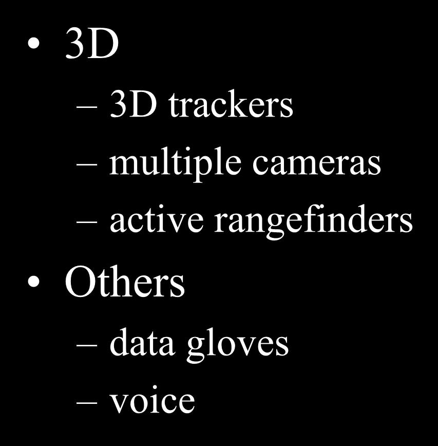 Input Hardware 3D 3D trackers multiple