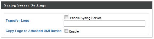 IV-4-3. Syslog Server The system log can be sent to a server or to attached USB storage.