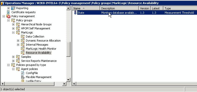 Configuring the MarkLogic Smart Plug-in for HP 4. Locate the [flexible-replication-enabled] metric in the output file. You will need the norm.name, FLEXReplEnabled, to create your new policy.