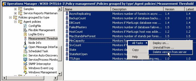 Configuring the MarkLogic Smart Plug-in for HP 6. In the left-hand menu, navigate to Policies Groups by Type > Agent Policies > Measurement Threshold.