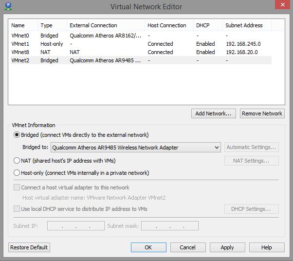 Set Bridged to: to NIC with network access (RN50 appliance must have network access to the RN150 appliance)