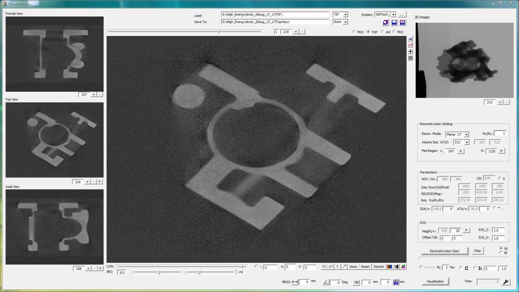 2.5 Reconstruction Tools (PowerRecon and VGStudio MAX) The output from the system (projection image data sets) is compatible with SIMTech s proprietary reconstruction software,
