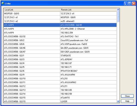About the Links View The Links View is a spreadsheet-like view that displays all known topology links in the network discovery file.