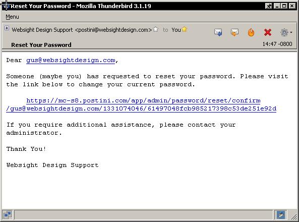 Recovering Your Postini Password (continued) 4.