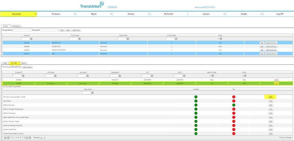 TRANSUNION HEALTHCARE SOLUTIONS PORTAL USER GUIDE ADMIN Users can easily see how many requirements need to be set by the colored badges.