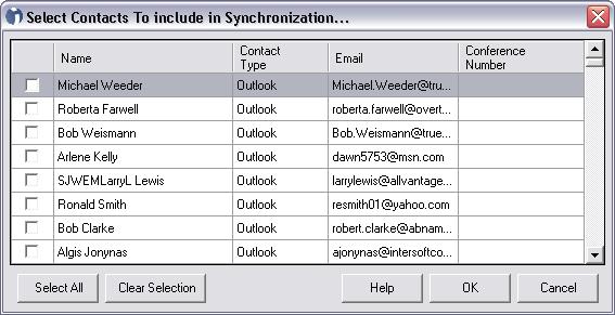 SYNCHRONIZE CONTACTS You have the ability to synchronize the contacts that you have in Outlook with the contacts you have in InterCall Messenger. 1.