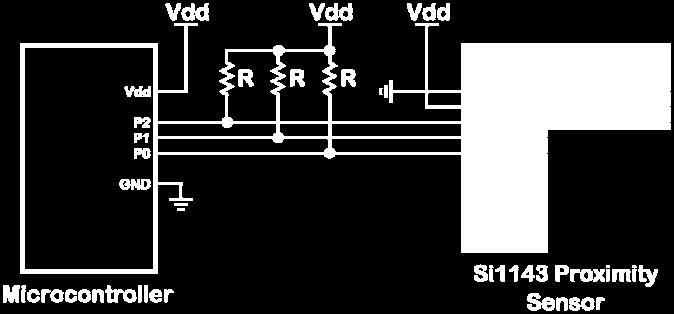 3 VDC, and The microcontroller pins P0, P1, and P2 match the Propeller I/O pins used in the Spin example code. For the BASIC Stamp 2, Vdd is 5 VDC, and R is 4.7 kω.