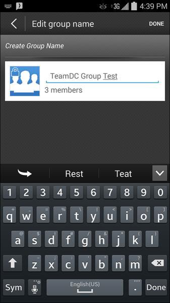 4. Tap the icon next to a group name to display its options. 5. Tap Save group.