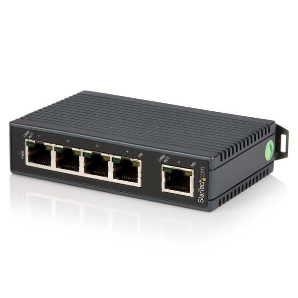 5-Port Industrial Ethernet Switch - DIN Rail Mountable Product ID: IES5102 This compact 5-port industrial Ethernet switch is engineered to deliver fast, reliable network connectivity and durability
