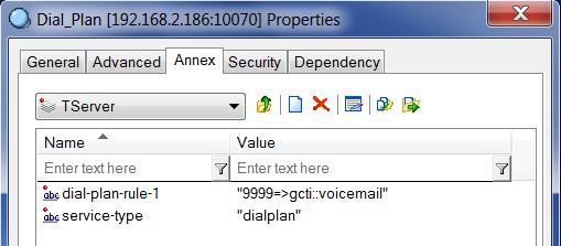 A number translation dial-plan needs to be configured to convert the voicemail forwarding/access number to the special voicemail service DN (gcti::voicemail), like below: Voicemail forwarding/access