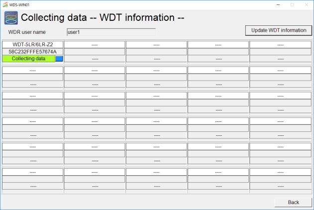 From the [Collecting data - WDR Information] screen click