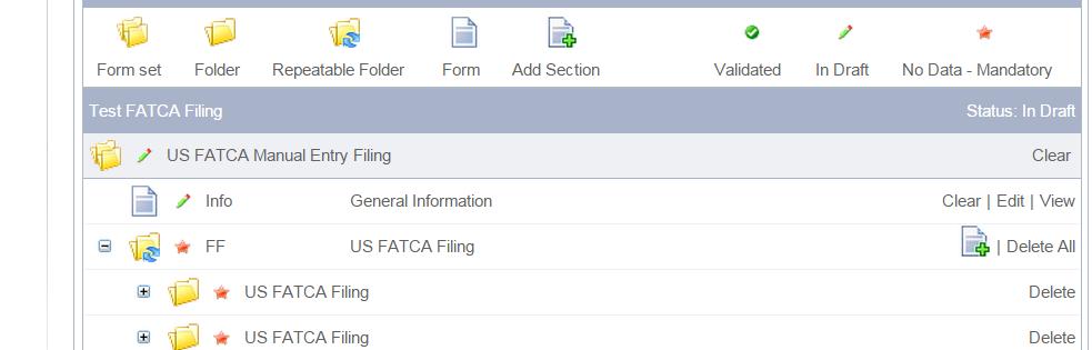 Draft Filings - US FATCA Filing A Financial Institution can create a number of folders of the FATCA Filing (eg.