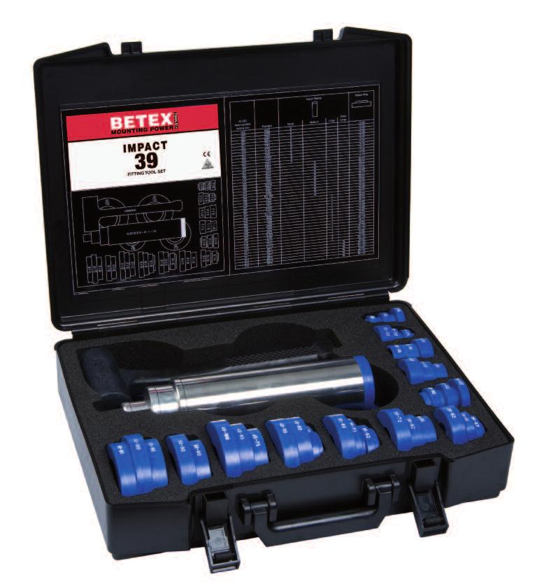 FITTING TOOL SET BETEX IMPACT 3 By using the impact resistant plastic collets, made of unbreakable sheet material (instead of