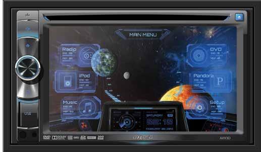 3MULTIMEDIA AXV3D DVD Multimedia Receiver with UltraMotion Display AXV820 DVD Multimedia Receiver with Built-In Bluetooth Featuring a 6.