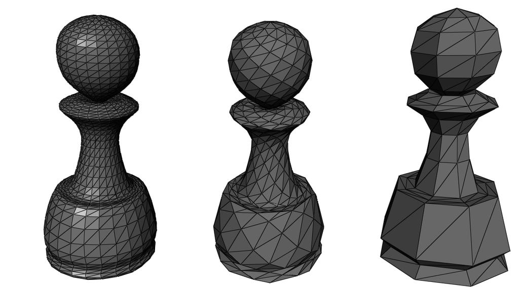 Figure 2: The result of the proposed multiresolution framework on a pawn that has been subdivided twice. result of our multiresolution framework that has been subdivided two times using subdivision.