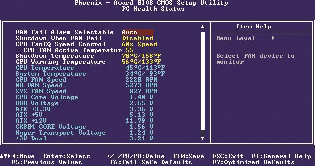 CMOS Fan Options Can monitor PC s health by showing temperatures Doesn t