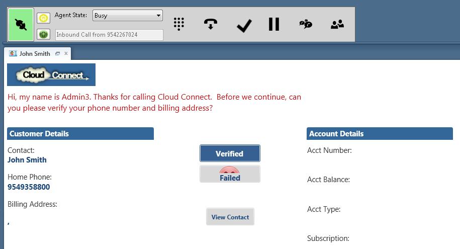 Inbound Call No Incident Oracle Service Cloud CTI User Guide When an inbound call comes through Promero Cloud Call Center, it will attempt to match the ANI of the inbound call, but if not ANI matches