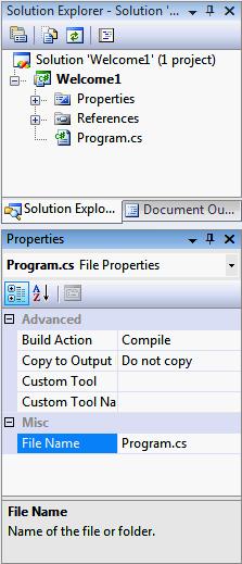 3.3 Creating a Simple Application in Visual C# Express (Cont.) 34 Solution Explorer Click Program.