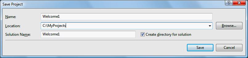 3.3 Creating a Simple Application in Visual C# Express (Cont.) 38 To save an application, select File > Save All to display the Save Project dialog (Fig. 3.9).