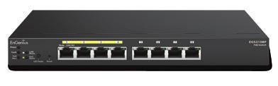 Expanded Network Solution POWER SOURCE Electron Series POWER SOURCE PoE/PoE+ Smart Switches EGS Series EGS2108P EGS2110P EGS5110P 10/100/1000 Ports 8