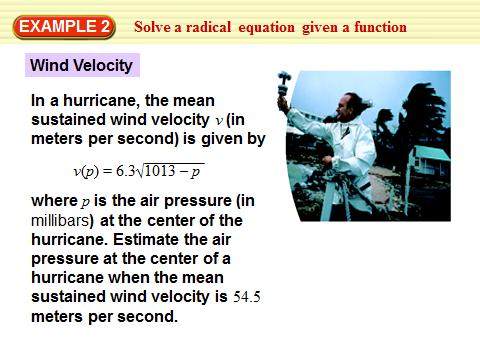 Example 2: Solve a Radical Equation Given a