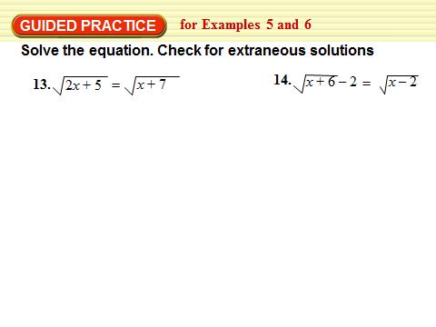 Example 6: Solve an