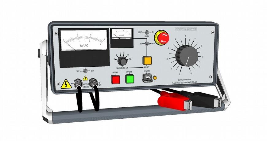 A zero-voltage interlock is provided, ensuring that the output may only be energised with the voltage control at zero.