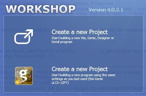 on the icon close to Create a New Project on bottom: To create a new program, there are