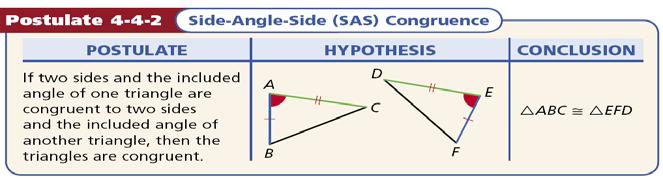 4) 8 Define: Triangle rigidity Included angle Example 1: Use SSS to explain why ABC DBC.