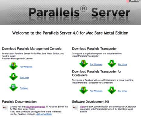 Setting Parallels Management Console to Work 11 Obtaining Parallels Management Console There are various ways to obtain Parallels Management Console: If you install Parallels Server for Mac,