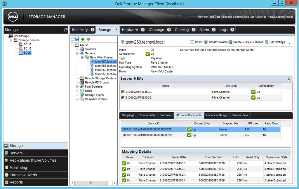 Deployment 3.4 Protocol endpoints When servers with a VMware ESXi 6.