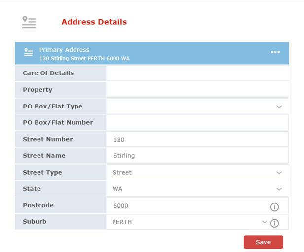 Settings Address details You can also update your address via the Address Details section. You will be shown your current and previous address.
