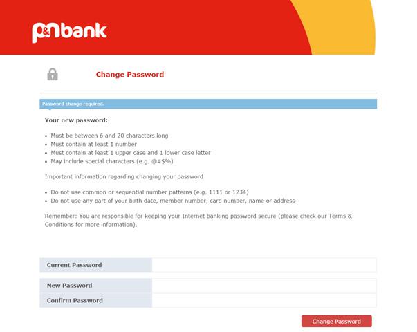 Introduction Setting up your Internet Banking password When logging in for the first time, you will be prompted to choose a new password.