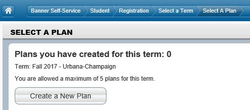 Create a New Plan 1. Select the term you want to create a plan for and click the Create a New Plan button 2.