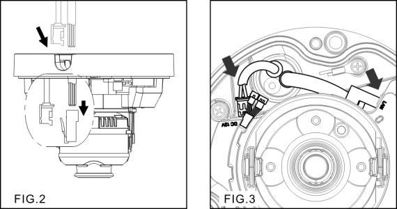 Installation 1. Retrieve the camera and remove the bottom bracket from the upper cover with a hex key (FIG.1). 2.