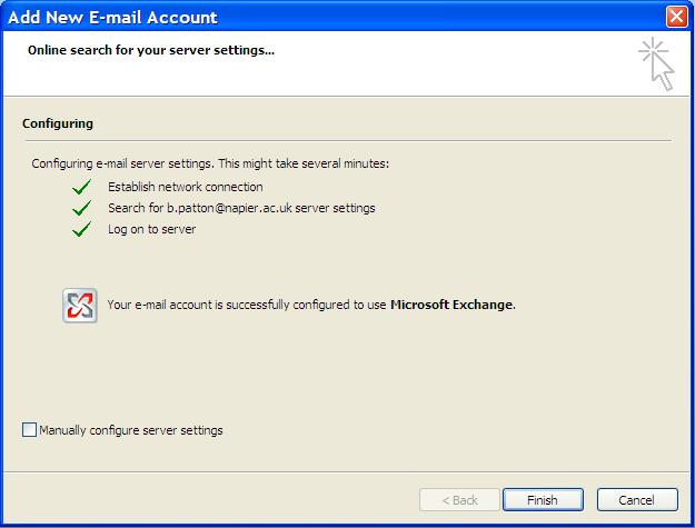6. Outlook 2007 attempts to log on to the server: 7.