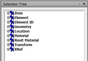 properties available in Navisworks are available in the Navisworks session. Note that any custom or element parameters will not be available in Navisworks.