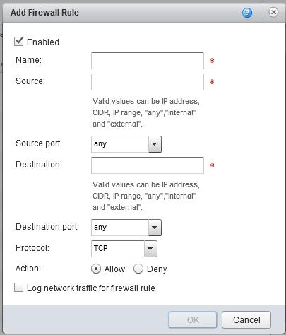 Firewall rules are enforced in the order in which they appear in the list. New firewall rules are added at the end of the list.