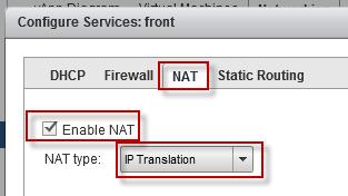 7.6.2 Managing NAT As the IP range inside the vapp network is not routed 9, natting must be performed to allow communication from and to the virtual machines inside the vapp.